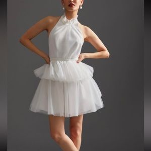 Anthropologie Hutch White Tulle Mini Bridal Dress size 2 NWT
